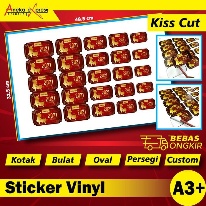 Print Cetak Sticker Vinyl A3+ Print + Kiss Cut