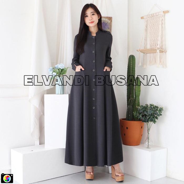 cnm Gamis Guru / Gamis Busui / Gamis Abu Tua / Seragam Gamis / Gamis Tebal - 8001 Abu Tua