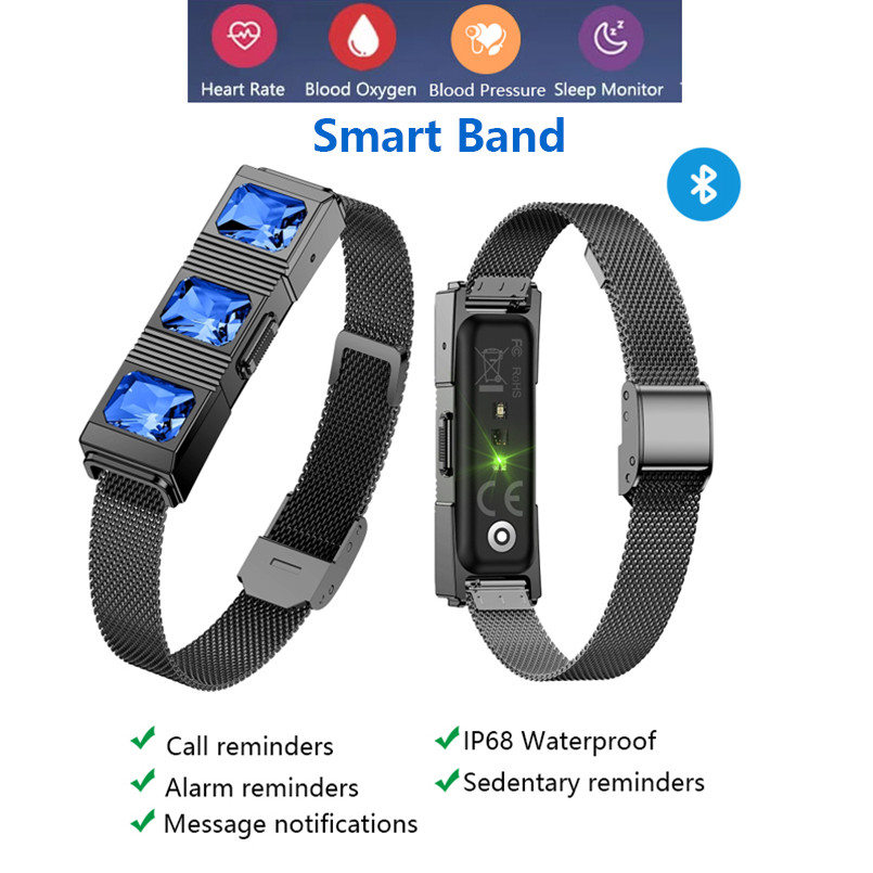 Smart Band Waterproof Fitness Heart Rate Blood Pressure Blood Oxygen Monitoring Sports Tracking