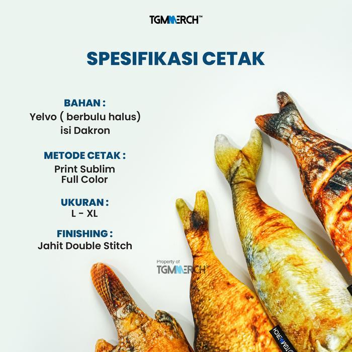 Miniso Toys - Bantal Boneka Motif Ikan Goreng/Bakar