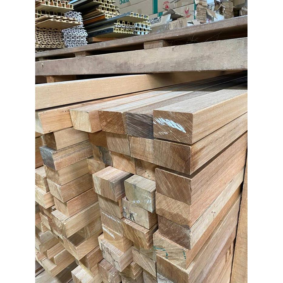 Terlaris! 5X7Cm Kayu Kaso Bengkirai Kalimantan Rangka Kisi Kisi Fasad Partisi Lantai Kayu