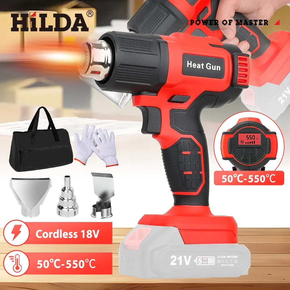 HILDA Heat Gun Cordless Hot Air Gun Handheld Electric DIY Heat Gun Temperatures Adjustable For