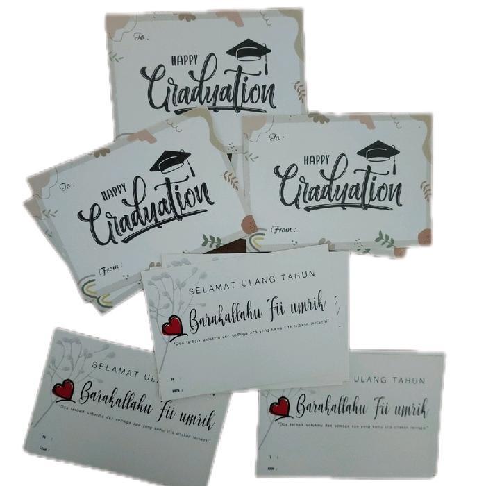 10 PCS "KARTU UCAPAN Custom Thankyou/Happy Wedding/Graduation/Happy Birthday/kosongan(request) Card