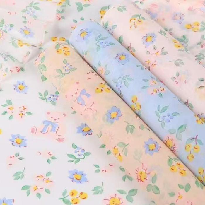 Kertas Bunga Katun Motif Beruang Taman Cellophane Paper Grosir Wrapping Paper Kertas Buket