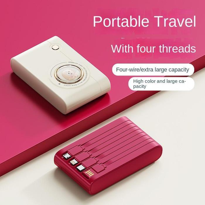 Acmic Techlife - Power Bank Kamera Lucu, Charger Berkualitas Tinggi 30000Mah, Kompatibel Dengan