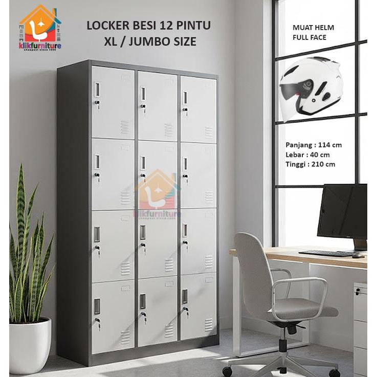 Loker HELMET HELM Full Face Loker Besi Locker Besi 12 Pintu Jumbo XL