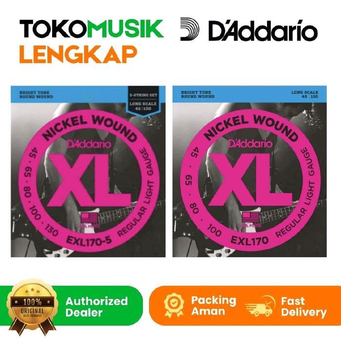Senar Gitar Bass Daddario 5 String Daddario EXL170-5 Senar Daddario EXL 170 Original