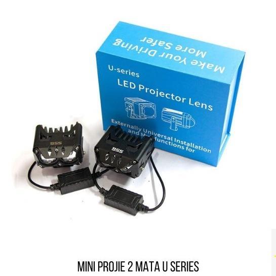 Lampu LED Mobil 2 Mata Lampu Projie LED Cree Dual Mini Projie U Series 2 warna Car fog lamp