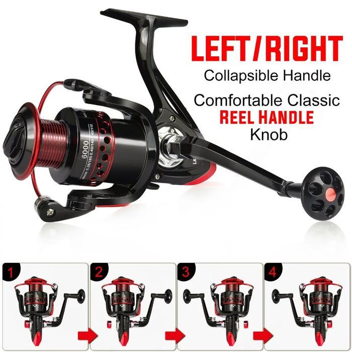 Coralov Reel Pancing Metal Lk1000 - 7000, Drag Tinggi & Tahan Lama Max Drag 30 Kg