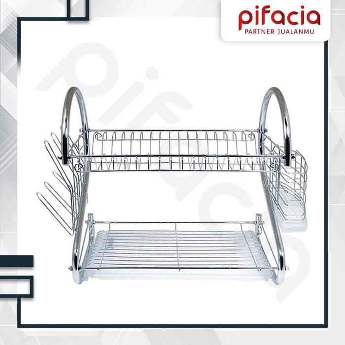 Rak Piring 2 Susun Stainless Steel Premium