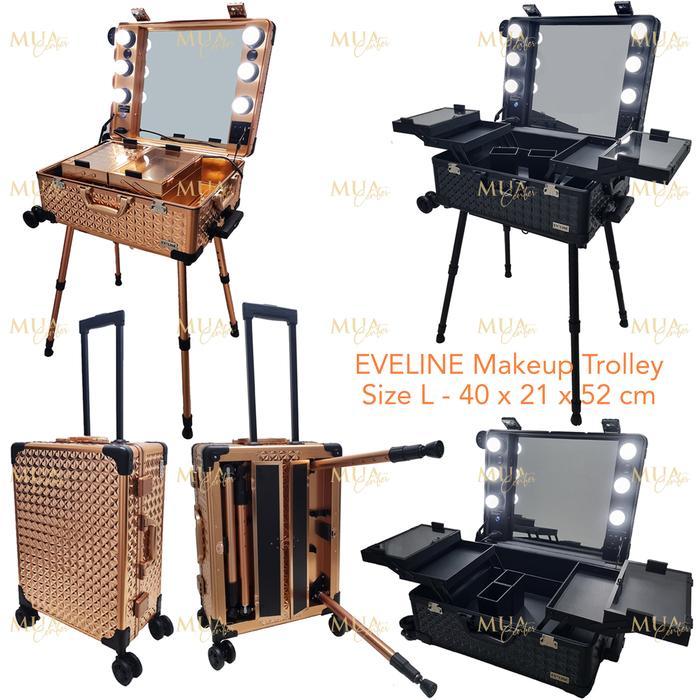 Beauty Case / Koper Makeup Kaca Lampu Eveline L