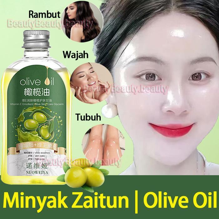 Minyak Zaitun 140ml Olive Oil with Vitamin E Glycerin Essential Oil Collagen Melembabkan kulit