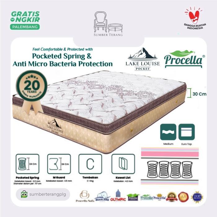 Matras Springbed Procella Lake Louise Kasur Spring Bed Pocket Spring - Matras 160x200