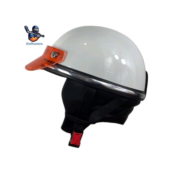 Helm Bogo Vespa Chips Classic Chip Retro Dewasa List Chrome Dengan Pet Warna Motorcycle Tanpa Kaca