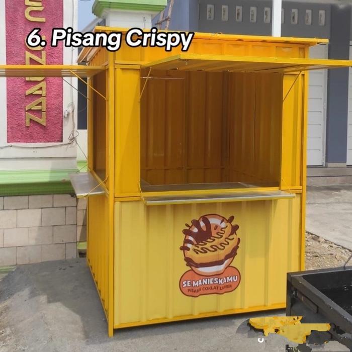 gerobak jualan kontainer booth - roda 4