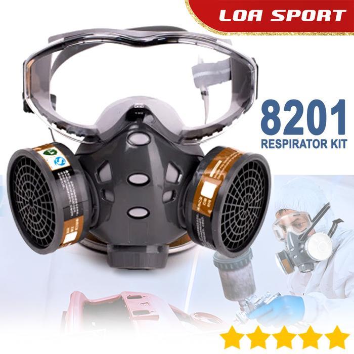 Masker Gas Respirator Full Face 8201 Cat Semprot Tambang Industri Lab