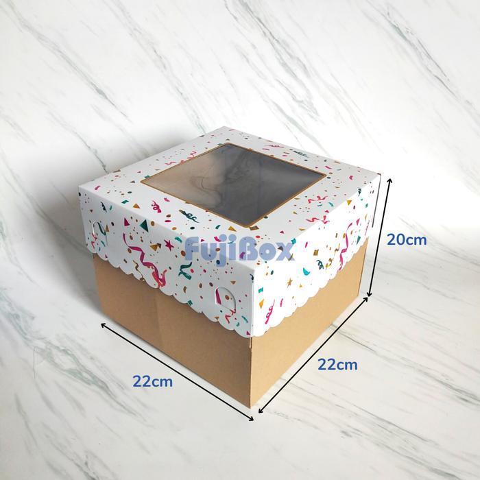 SIAPKIRIM ( 1 PCS ) DUS KOTAK KUE TART 22 x 22 x 20 PARTY Ready stock