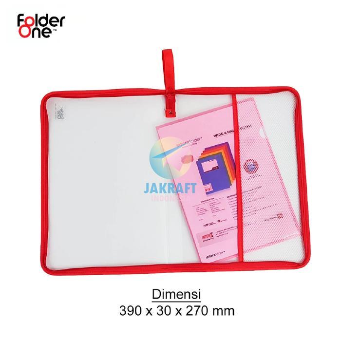 (1 Pcs) Map Zipper Bag Plastik F4 FOLDER ONE ZBO 100F Tebal Hitam /Biru / Merah / Hijau / Kuning /