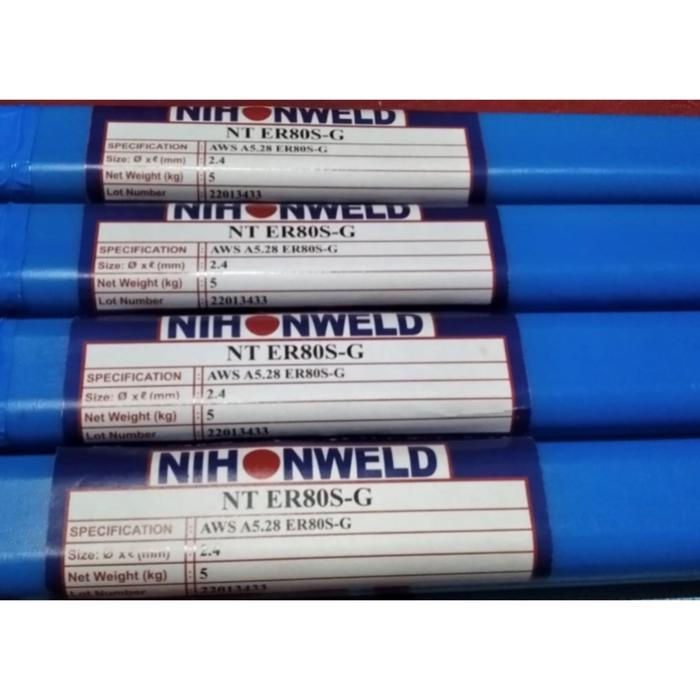 Kawat las TIG ER 80S-G 2,4mm Nihonweld ER80S-G 2.4mm ER 80S G(5 KG)