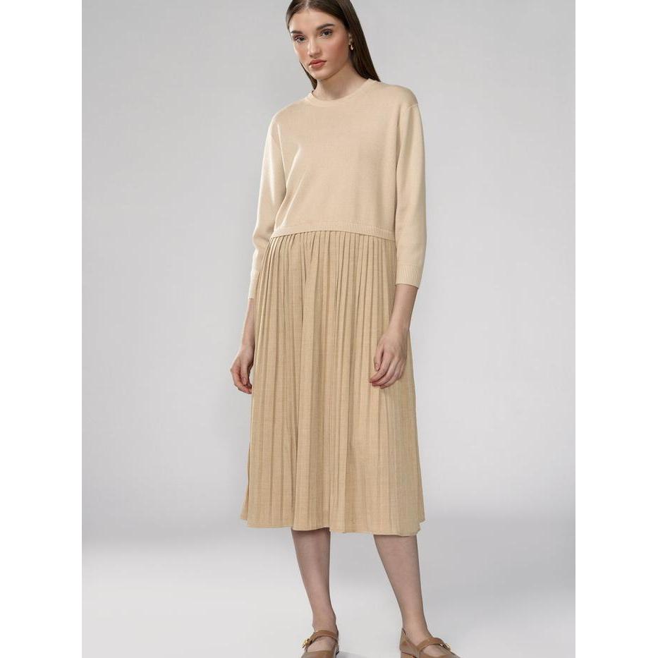 Benang Jarum - Given Pleated Dress - Mocca