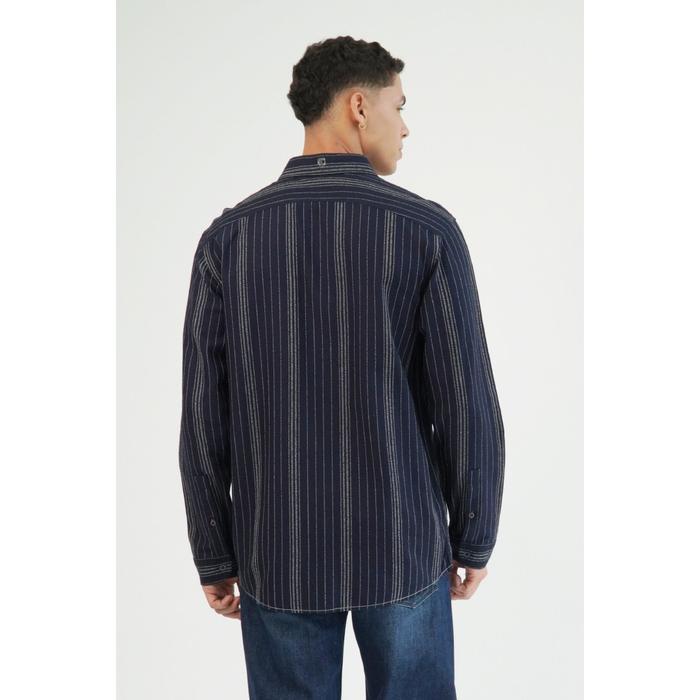 Emba Jeans - Stevan One Kemeja Lengan Panjang Pria Modern Fit Navy