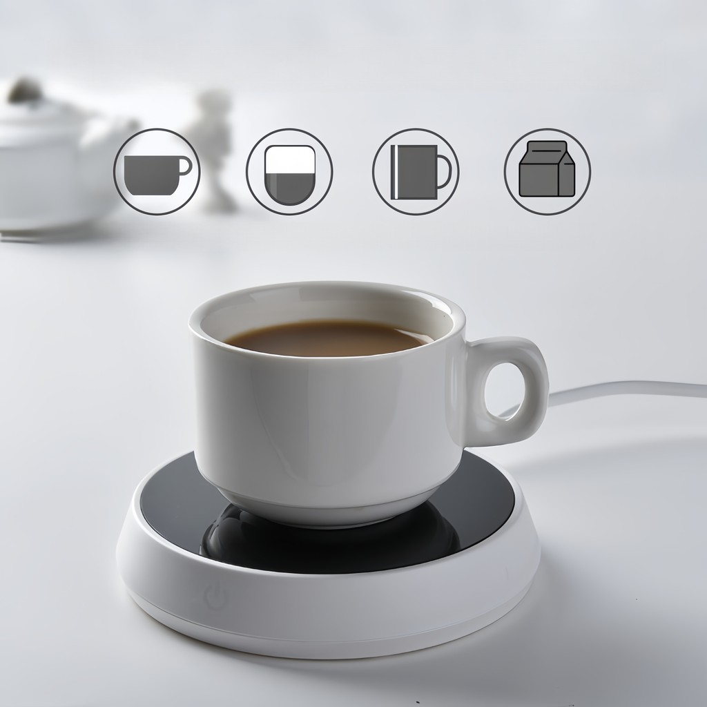Cup Warmer, Electric Cup Warmer Pad Desktop Cup Warmer with Touch Switch Cushion Heater for Coffee