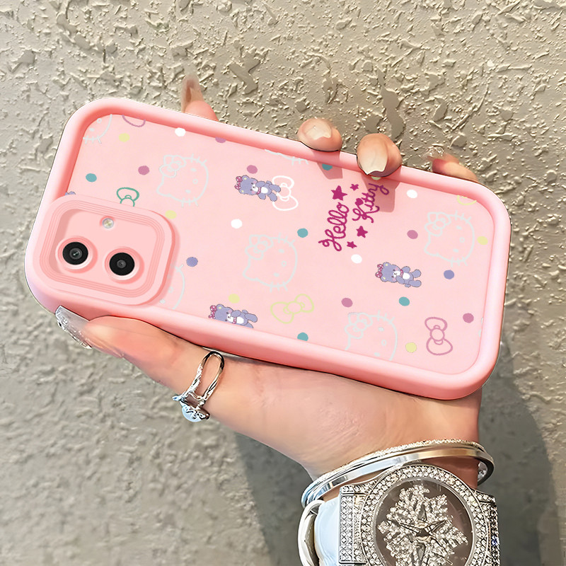 Casing Hp untuk Samsung A07 4G M07 F07 Case Beruang kecil yang lucu silikon kasing tekstur Cesing le