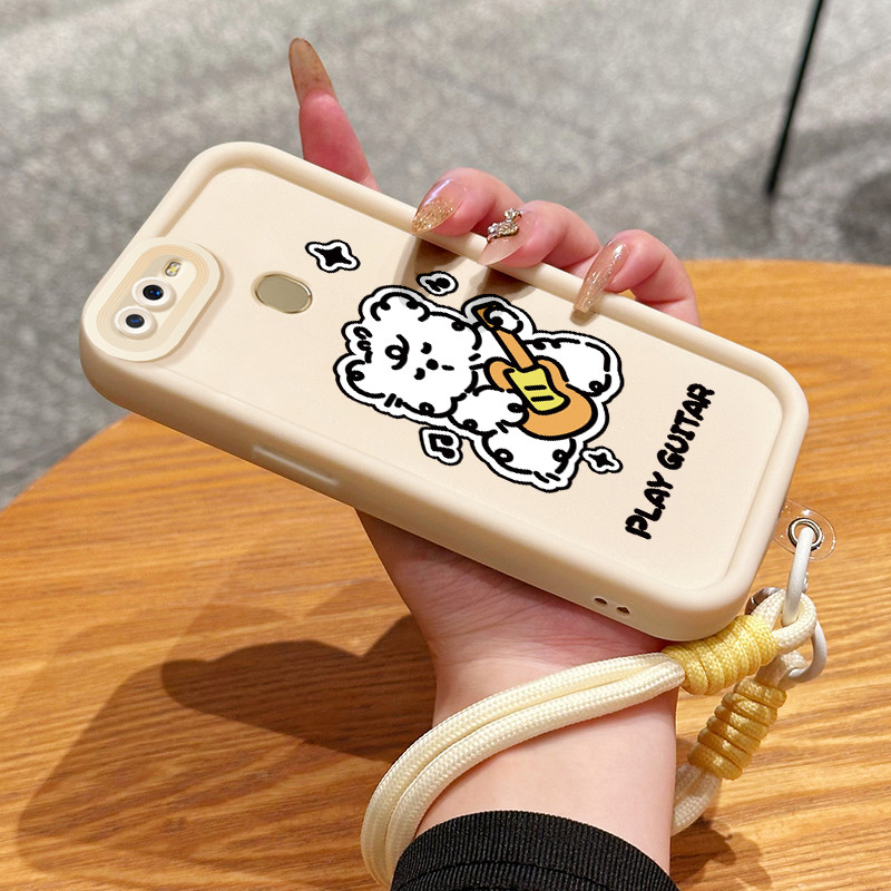 Casing Hp untuk OPPO A7 A5s A12 A12s A11K Case Casing HP Softcase Ponsel Soft Shell dengan Tali Sili