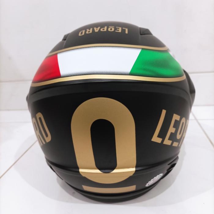 Helm Dewasa GHM Vista Leopard Hitam SNI Kaca Pelangi Terlaris Termurah