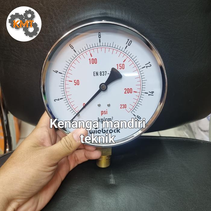 16 Bar Pressure Gauge 6 Inch Wiebrock Blacksteel