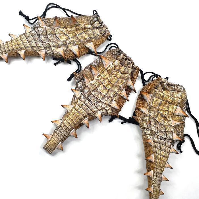 JTTOP" TAS SERUT PUNGGUNG ANAK SHRELO BAHAN LINEN BENTUK BUAYA UNIK KADO KOCAK KREASI LOKAL