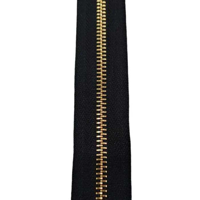 IMPORT YKK resleting zipper seleting besi no 5 hitam emas muda , aksesoris tas fashion dll