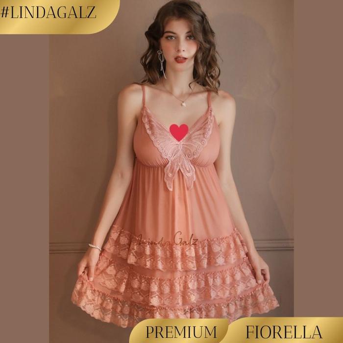 LindaGalz FIORELLA Pakaian Tidur Wanita 1570 Dress Lingerie Big Size Jumbo Baju Dinas Malam Istri