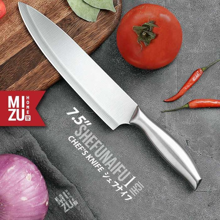 MIZU SHEFUNAIFU-ICHI Chef's Knife Stainless Steel Pisau Koki Pisau Masak Dapur Piso Daging Stenlis