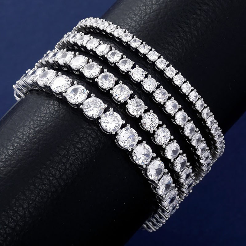 3MM 4MM 5MM 6MM 5A Cubic Zirconia CZ Tennis Chain Necklace High Quality Iced Out Bling Hip Hop Men