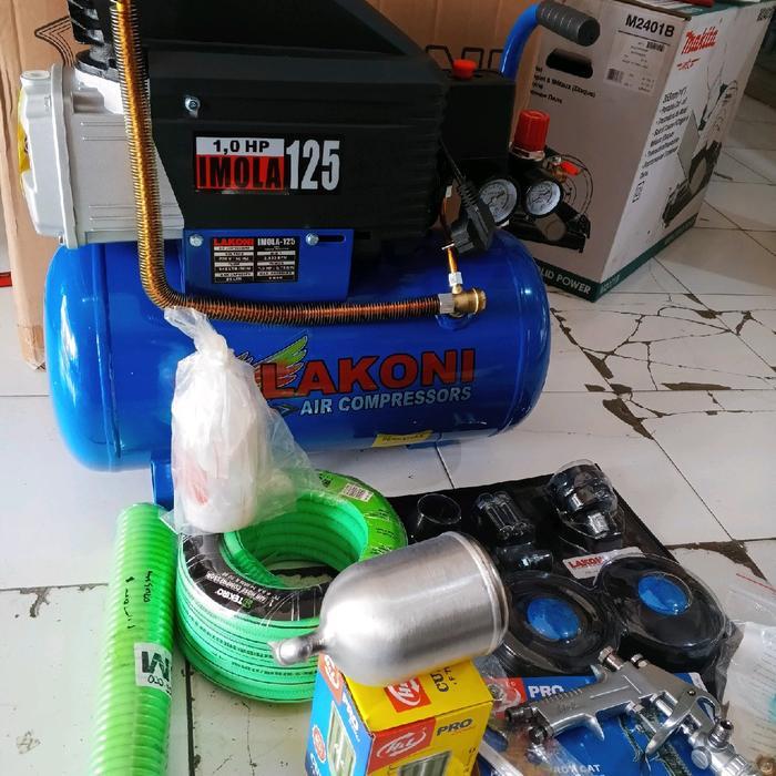 Mesin Kompresor 1HP PK Imola 125 Kompressor Lakoni Pompa Angin Pakai Oli Listrik Compressor 25Liter 