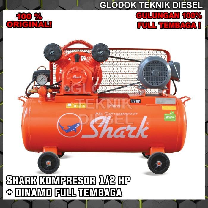 SHARK 1/2 HP Kompresor Angin + 1 Liter Oli Kompresor