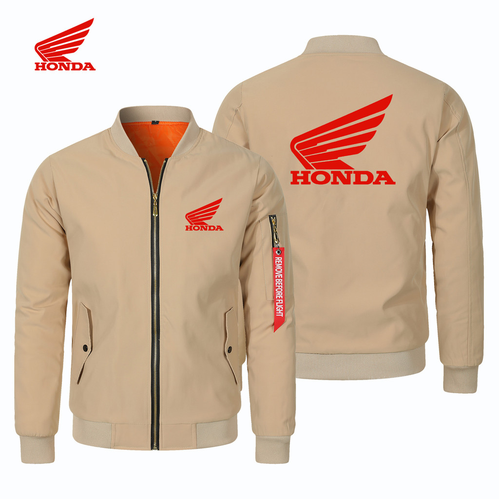 Honda Red Wing Logo Men's Windproof Jacket, Thickened Honda Wing Jacket For Autumn And Winter, Men's