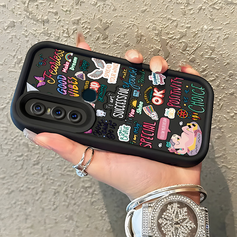 Casing Hp VIVO V15 Case Casing Graffiti pola Kasus HP Tangga Langit Mewah Silikon Softcase Kasing