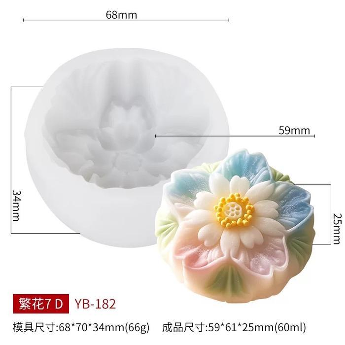 CETAKAN SILIKON 3D BUNGA FLOWER SILICONE JELLY FONDAN COKLAT