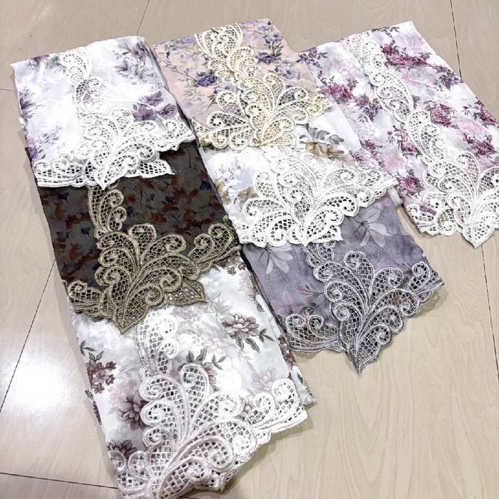Bahan Kebaya Bordir Sifon Motif Bunga