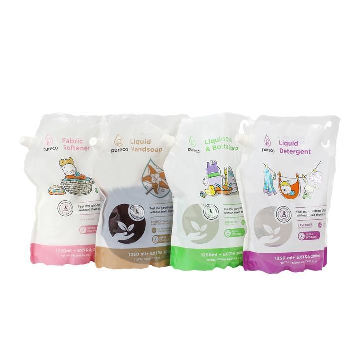 PURECO - PURECO LIQUID DETERGEN / DISHSOAP BOTTLE / SOFTENER REFILL ECO PACK POUCH 1450ML ANAK