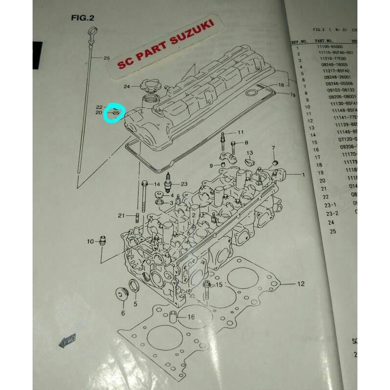 Seal Sil Gromet Tutup Cover Klep Suzuki Escudo 2.0