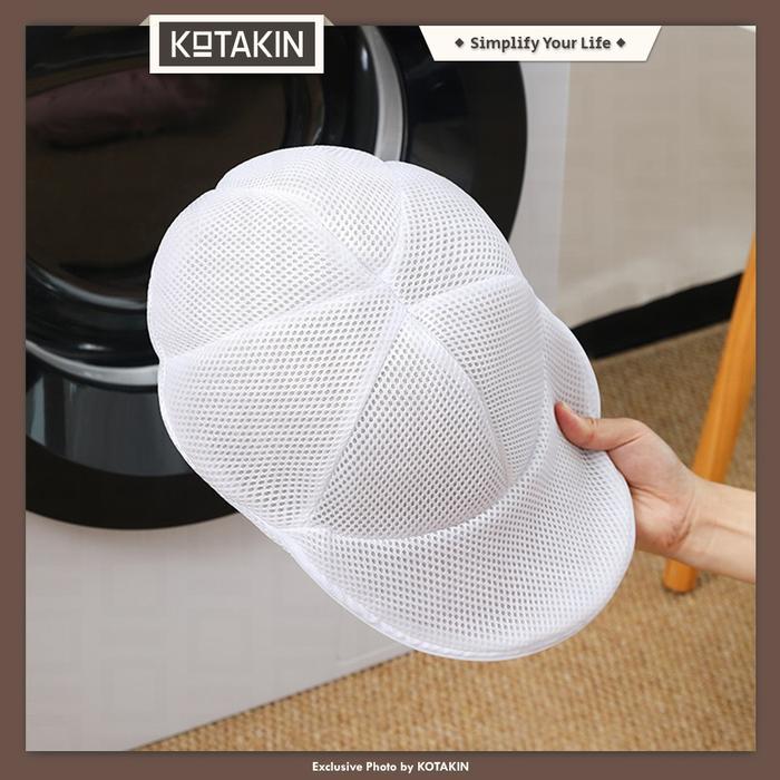 KOTAKIN Jaring Laundry Topi Londri Bag Net Baseball Sport Hat Cleaner Hat Washer Washing Frame