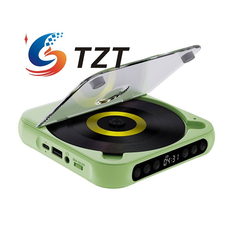 Tzt Kc-918 White/Black/Pink/Green Bluetooth Cd Player Mini Disc Player For Cd/Cd-R/Cd-Rw/Mp3