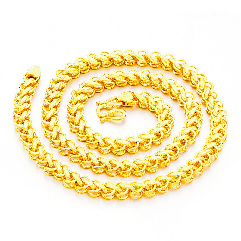 Luxury 24K 9999 Pure Gold real gold Men's Thailand Chain Necklace
