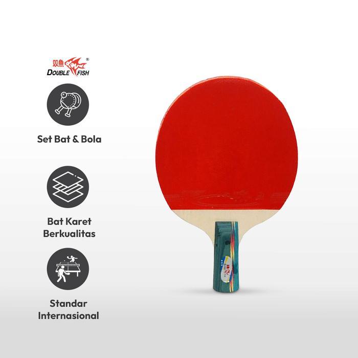 READY AZKO Double Fish Set Bat Tenis Meja 3A-E Bat Tenis Meja Bat Ping Pong Raket Tenis Meja