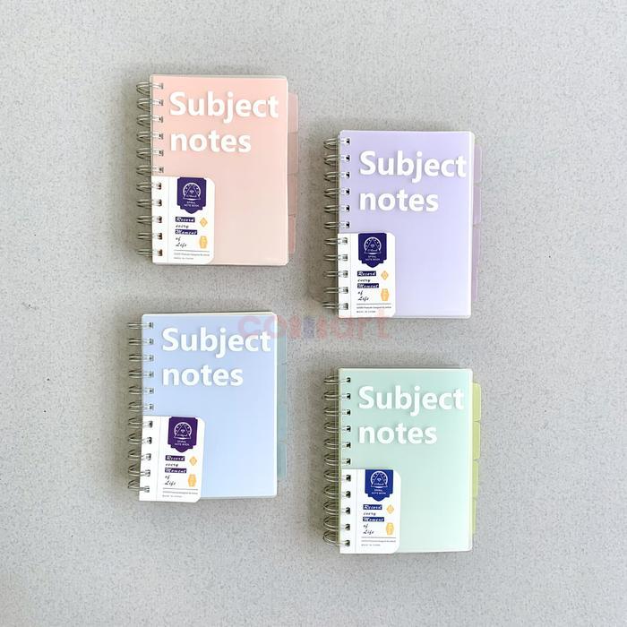 100 Lembar Buku Tulis Ring Spiral Besi A6 A5 Subject Notes Spiral Notebook Plus Divider - Notebook
