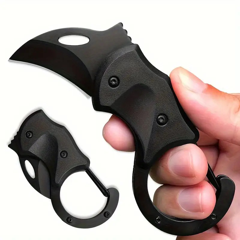 Mini Fox Necklace Pocket Knife Portable Keychain Camping Mountaineering Hook Camping Carabiner