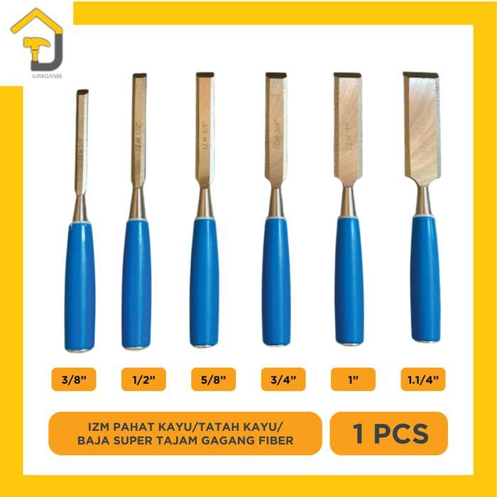 Pahat Kayu / Tatah kayu / Pahat Kayu Gagang Fiber IZM / Pahat Kayu Bagus / Wood Chisel Baja Super